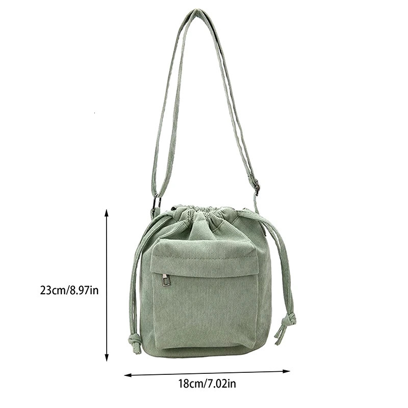 Womens shoulder bag Korean drawstring bucket casual lightweight youth cross 250221