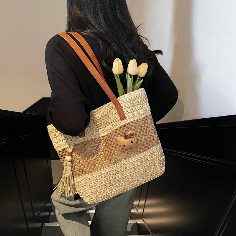 Summer Seaside Leisure Vacation Large Capacity for Women 2025 Fashion Straw Tote Simple Handheld Shoulder Bag #swissmilitary