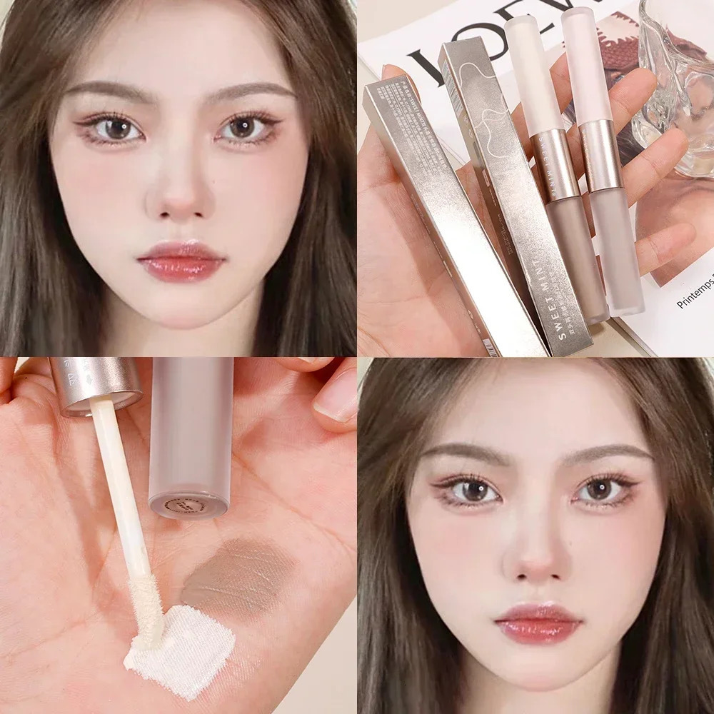 Doubleended Highlighting Contouring Stick 2in1 Concealer Pencil Cement Grey Threedimensional Nose Shadow Bronzers Makeup Pen 250219