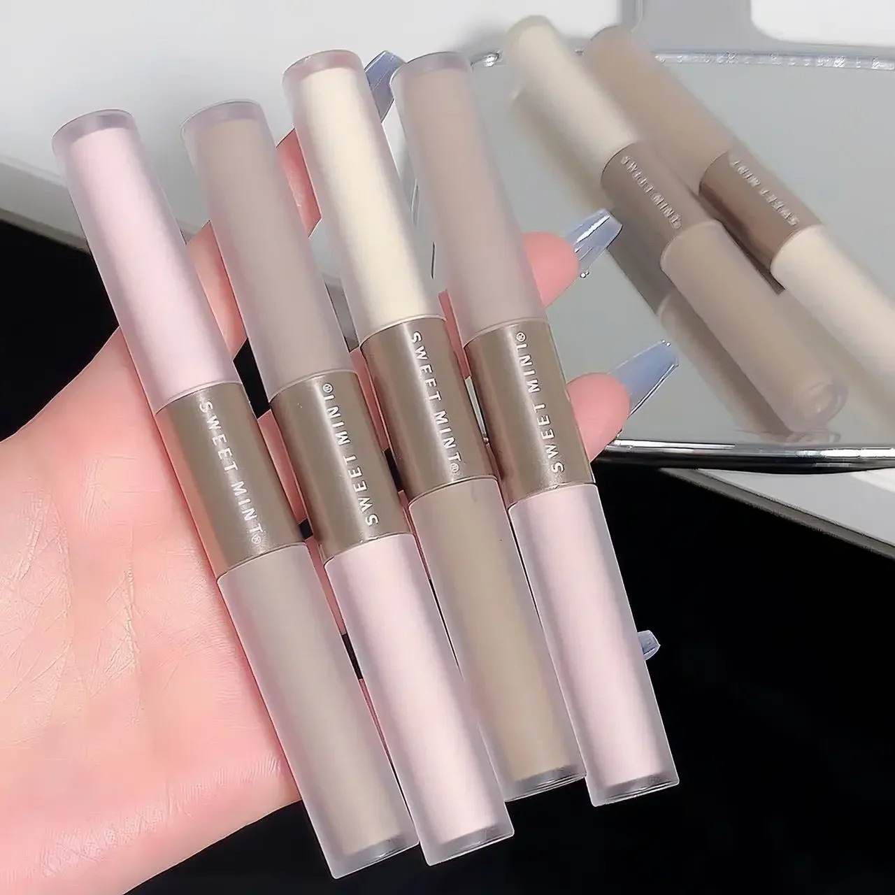 Doubleended Highlighting Contouring Stick 2in1 Concealer Pencil Cement Grey Threedimensional Nose Shadow Bronzers Makeup Pen 250219