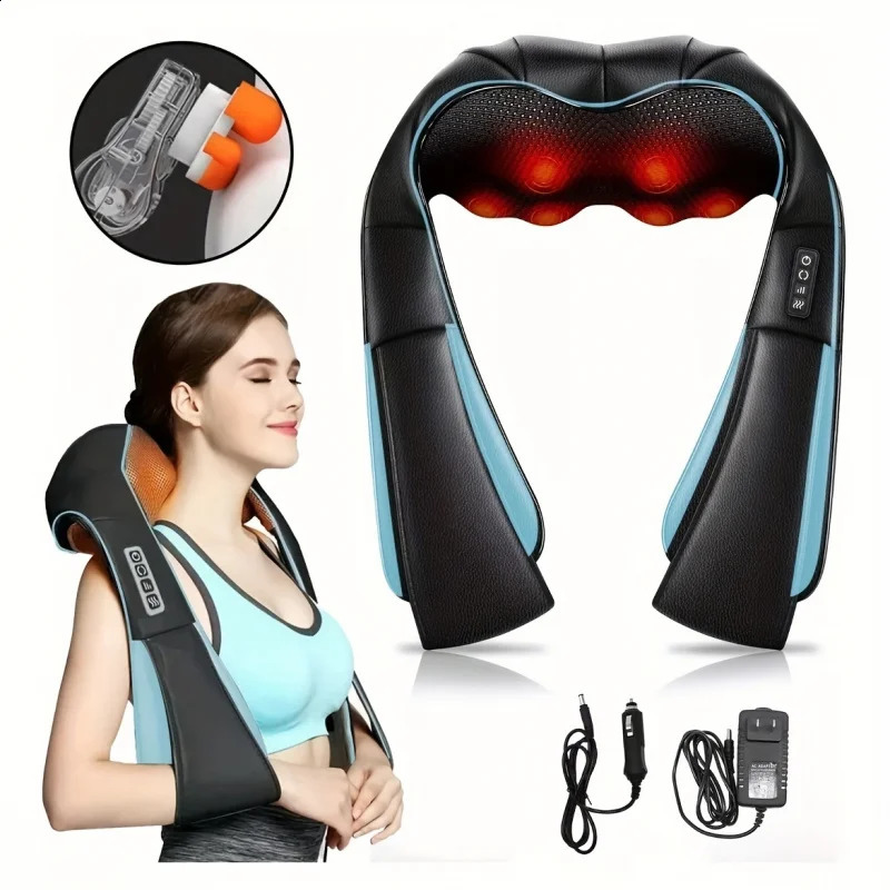 Neck Shoulder Back Massager with Heat - Shiatsu Neck Massager Present Gift for Men/Women/Mom/Dad - Deep Kneading Massage 250221