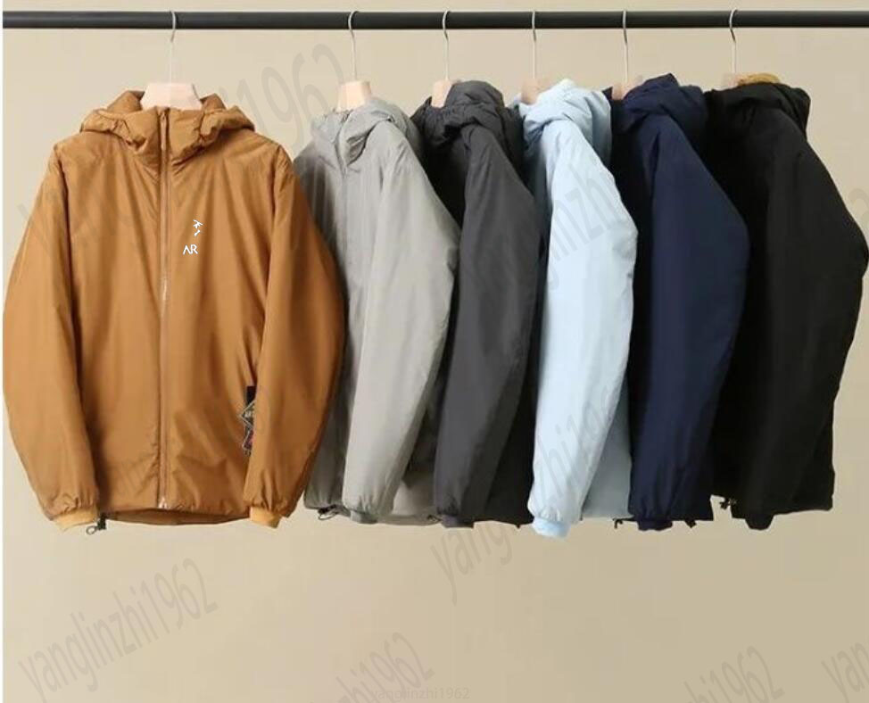 Outdoor jackets Printed Logo Men's Jackets Solid Color Windproof Waterproof Lightweight Thickened Warm Jackets Men's Cotton Coat Outdoor Sports Men's Wear