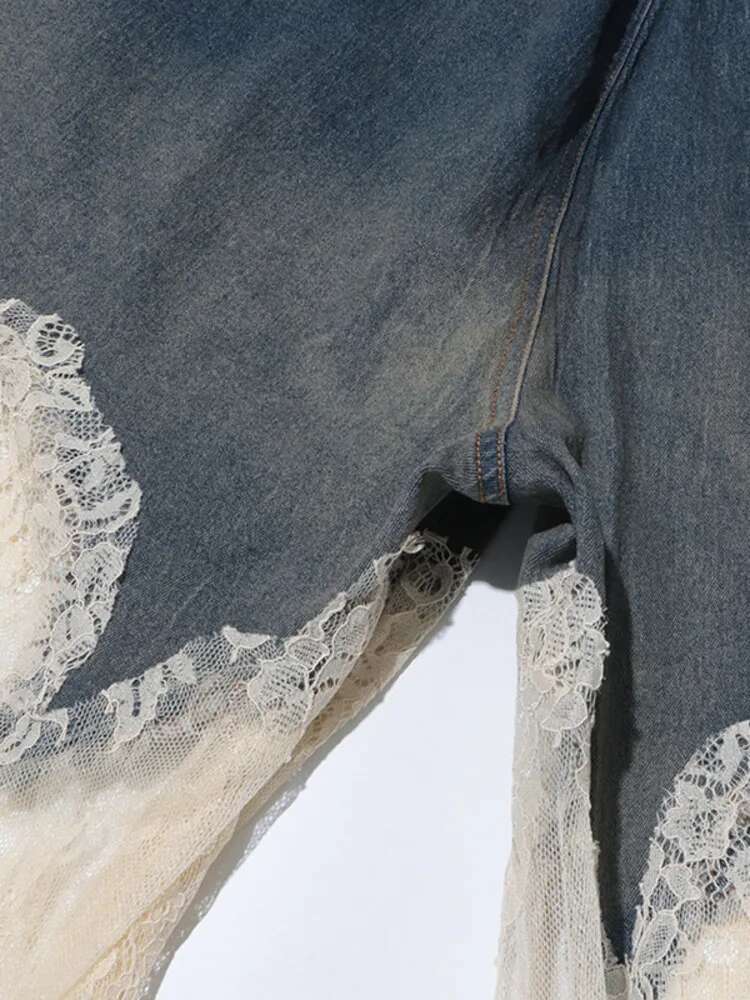 ZMEENNA Lace Patchwork Strapless Sleeveless Tops + Drawstring High Waist A-E Women's Pants 2024 Autumn Winter New Zm16