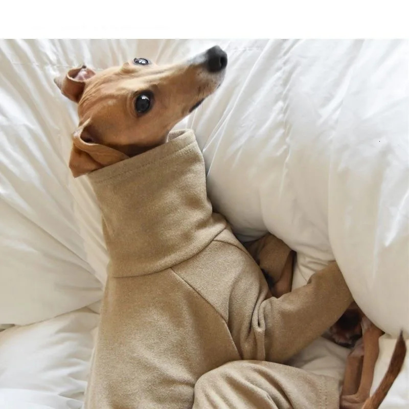 Fahison Whippet Italian Greyhound Clothing Cotton Dog Jammies Winter Warm Turtleneck Stretch Pet clothes 250226