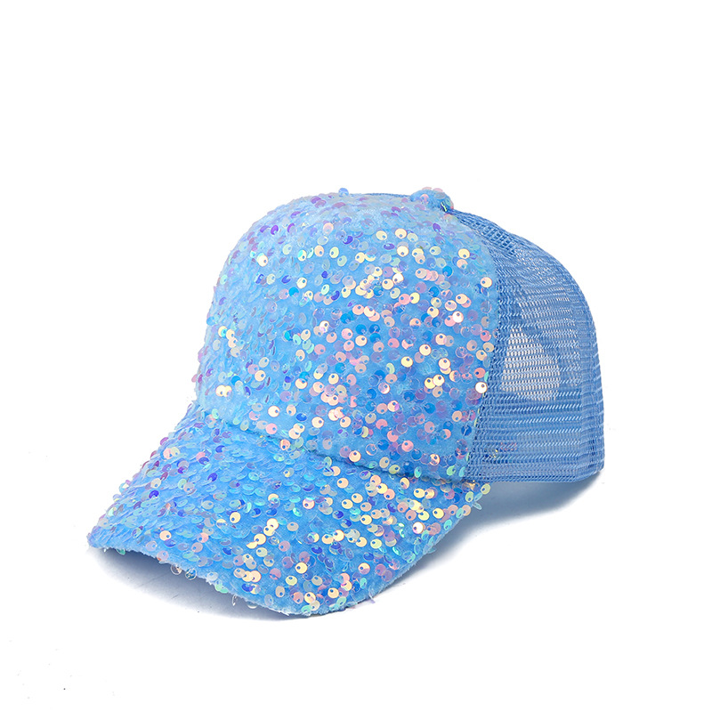 Korean version of the sunscreen sun hat children gradient sequins duck tongue hat ins tide hundred with baseball cap girls net cap wholesale