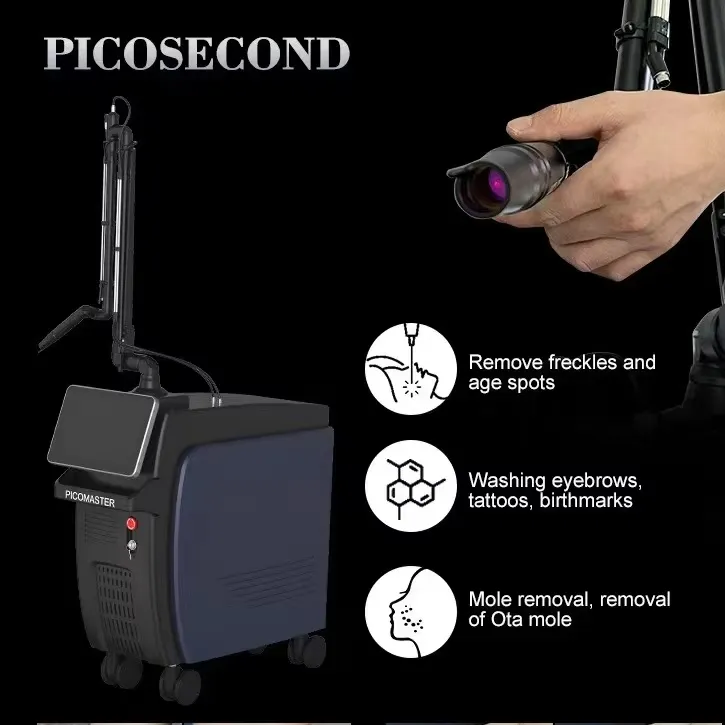 2000w Picosecond Laser Machine 1064nm 532nm 755nm Tattoo Removal Removes Red Blood Fades Scars Washes Eyebrows Remove Pigment Carbon Laser Peeling
