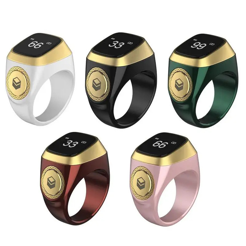 22/18mm Iqibla Smart Tasbih Tally Counter for Muslims Zikr Ring Digital Tasbeeh 5 Prayer Time Vibration Reminder Waterproof 250227