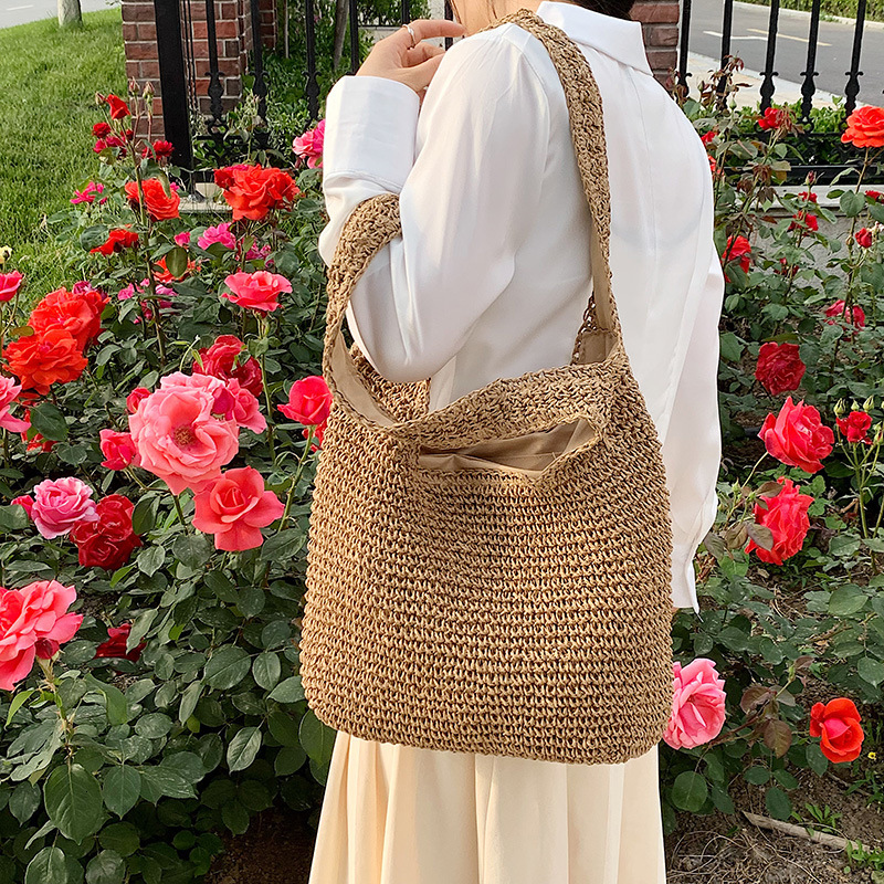 2025 new grass bag for women's summer vacation beach shoulder forest woven bag, large capacity #swissmilitary
