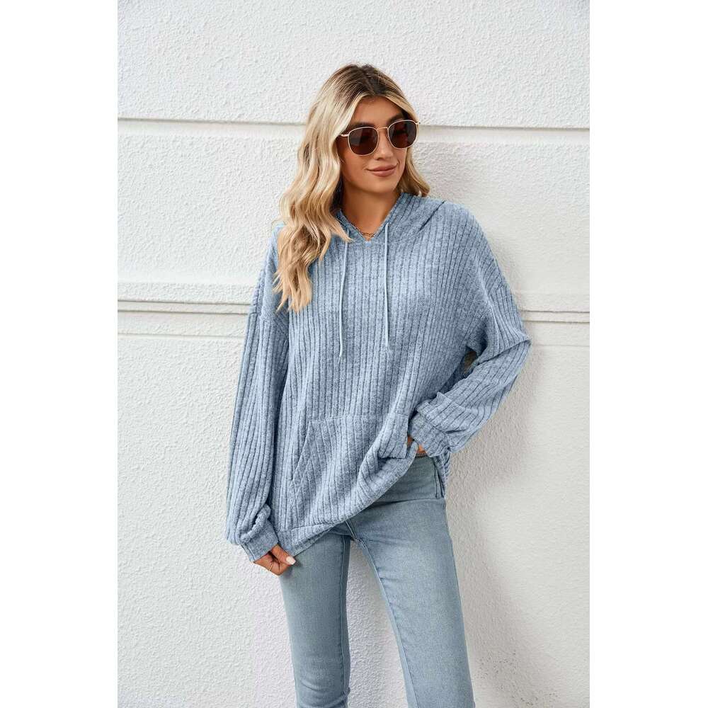 2023 Autumn New Women's Knitwear Hooded Pit Pocket Hoodie Women Pullover Sweatshirt