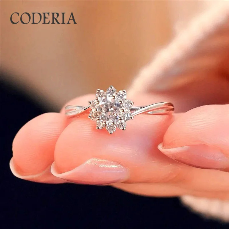 0.5 CT Classic Six Claw Ring Womens 925 Sterling Silver Fashion Jewelry Pass Diamond Test Rings 250219