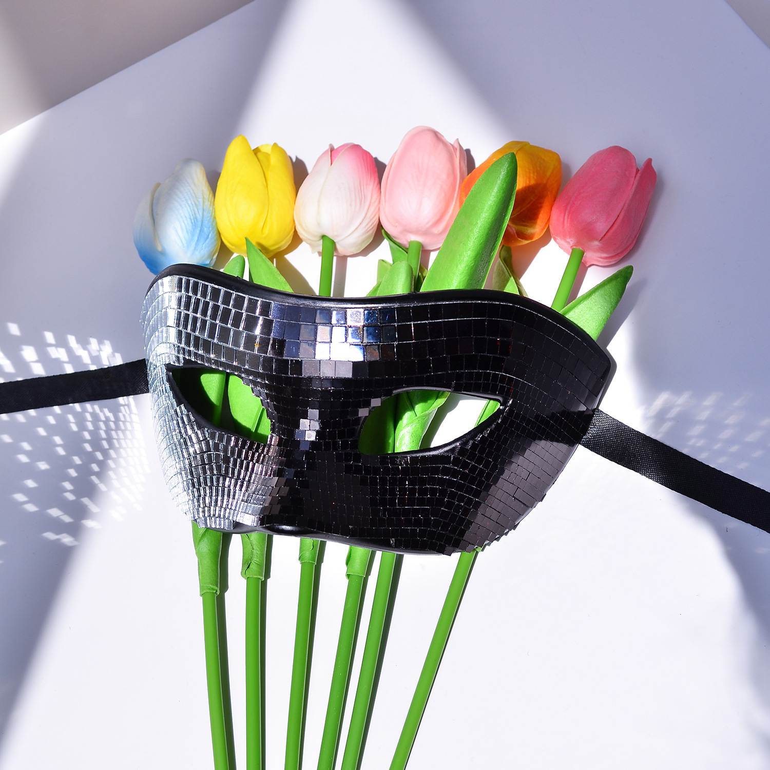 Party Masks 2PCS/LOT Reflective Party Mask Disco Ball Sparkling Mirror Mask New Style