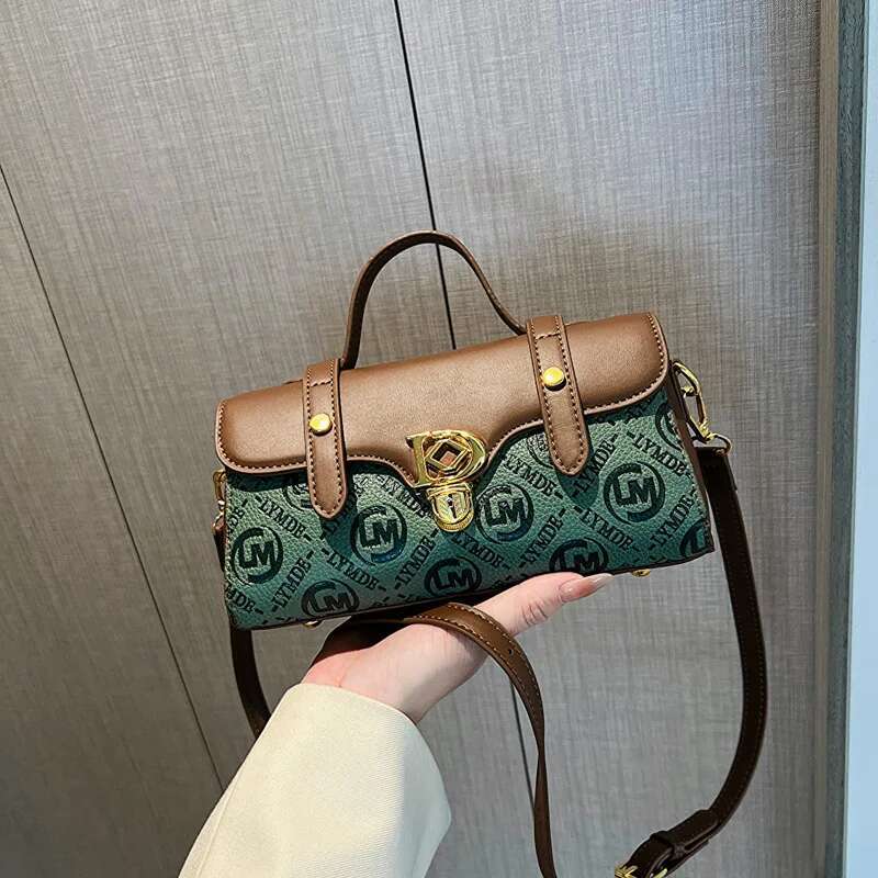 Retro Colorful Ladies Crossbody Baguette Fashion Emed Handbag Small Square Bag Casual Hundred Shoulder Girls