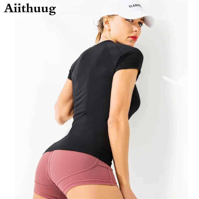 Aiithuug Womens Moisturizing Willow Shirt Dry Suitable for Yoga Shirt Short Sleeve Running Shirt Mesh Top Breathable Tank Top Activity WearXJ250228