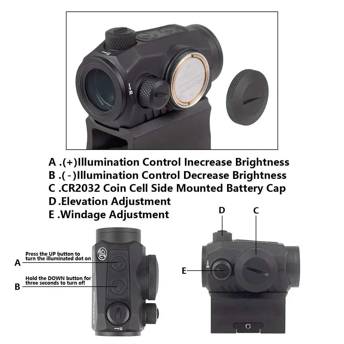 Tactical Unity 1x20mm 2 MOA Red Dot Sight Fast Mount REFLEx Scope Holographic RifLEscope Hunting 20mm Riser Mounts X250228