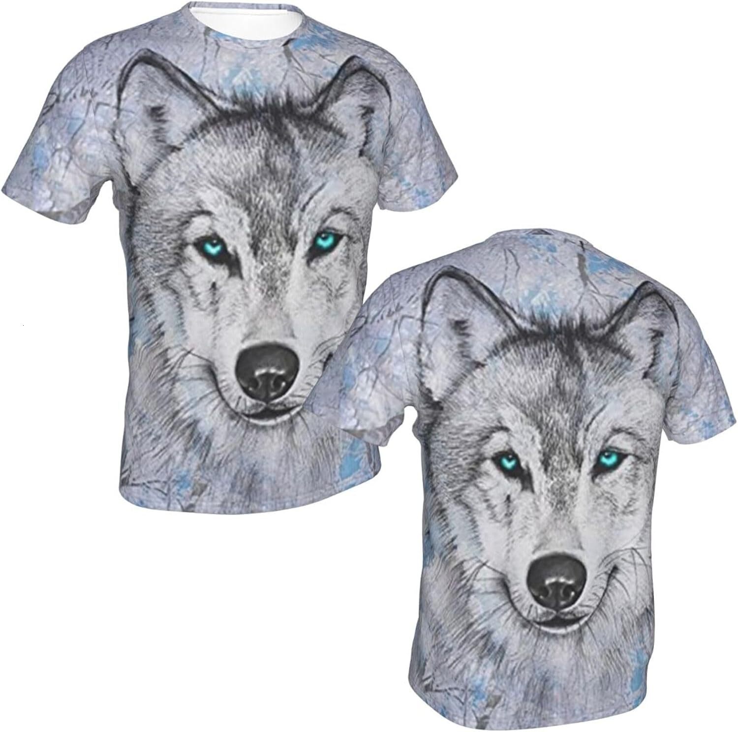 Mens T shirt T-Shirts for Men Boys 3D Printed T-Shirts Short Sleeve Graphic Casual tops summer clothes wolf