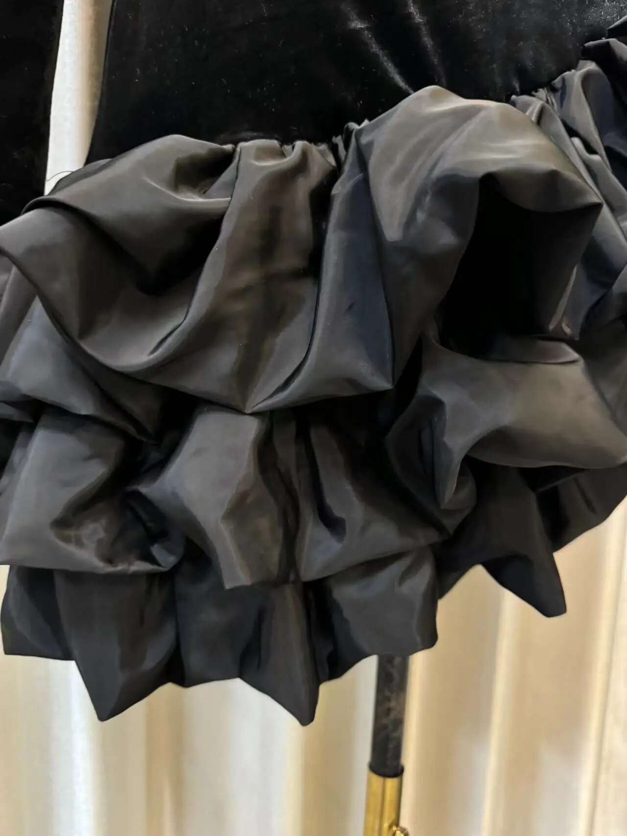 Designer Autumn Winter Patchwork Layered Ruffle Veet Cake Dress Women Long Sleeve Fashion Elegant Short Prom Evening Dresses