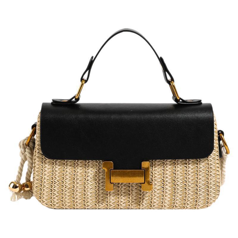 Small Square 2024 Spring/Summer New Color Contrast Splicing Texture Vacation Beach Women's Bag Trendy Handbag #swissmilitary