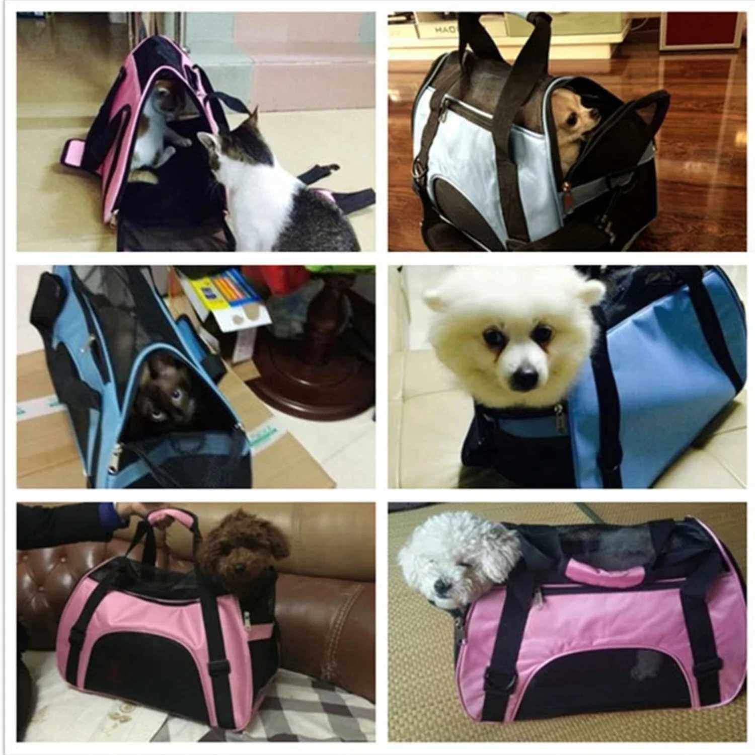 Cat Bags Portable Dog Carrier Bag Mesh Breathable Carrier Bags Small Dogs Foldable Cats Handbag Travel Pet Bag Transport Bag 250205