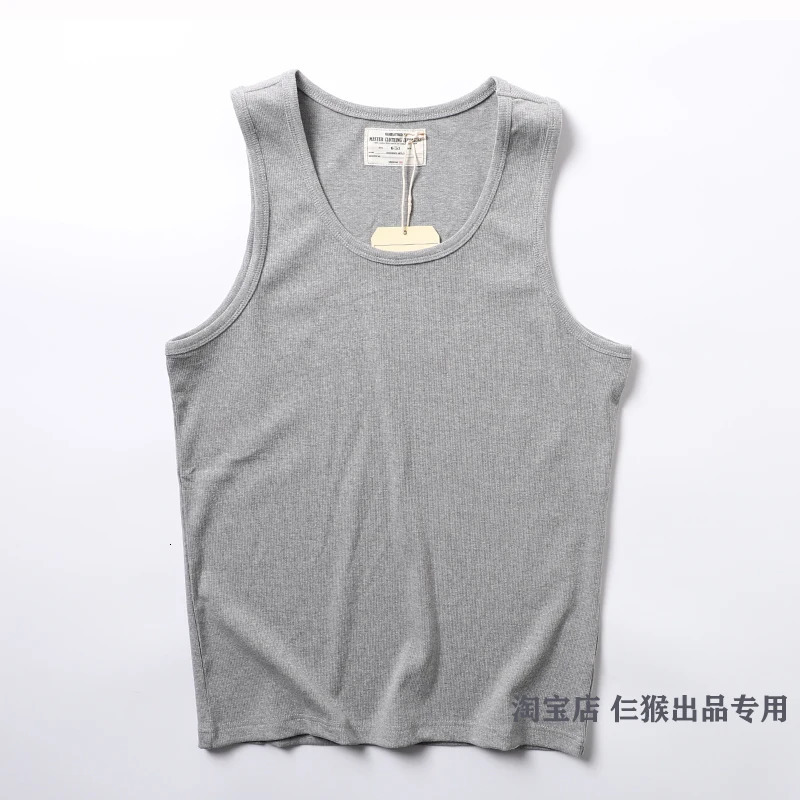 American Vintage Casual Heavyweight 280gsm 100% Cotton Pit Strip Sleeveless Vest Solid Stretch Tank Tops 24ss Y2k Cool 250226