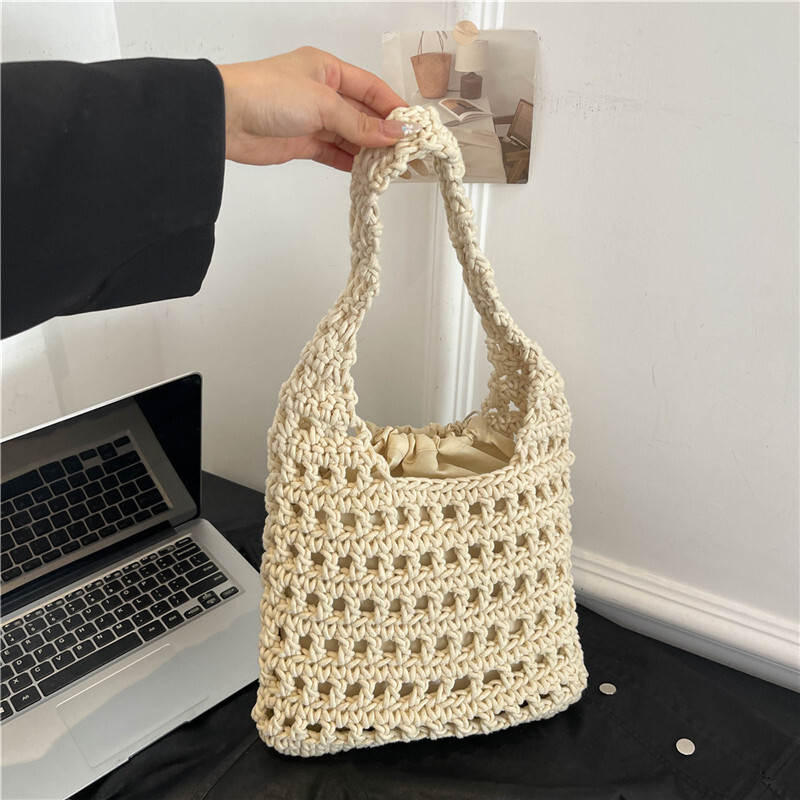 Weaving vegetable baskets, single shoulder handbags, 2025 summer new women's grass woven bags, beach vacations #swissmilitary