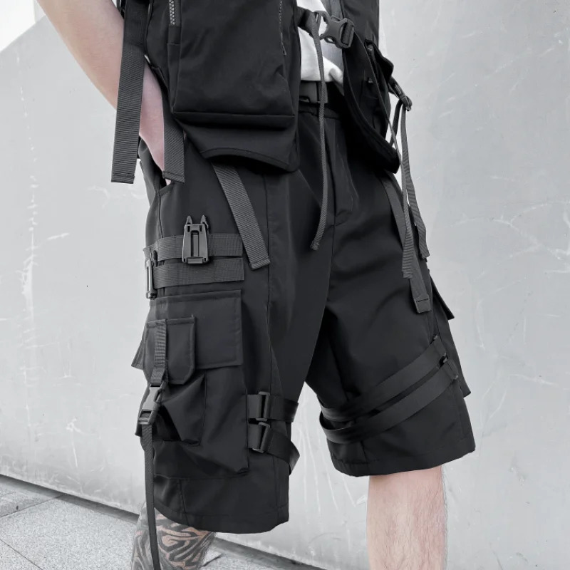Cargo Mens Shorts High Street Casual Trend Fashion Multi-pocket Shorts Overalls Short Pants Male Streetwear 250225