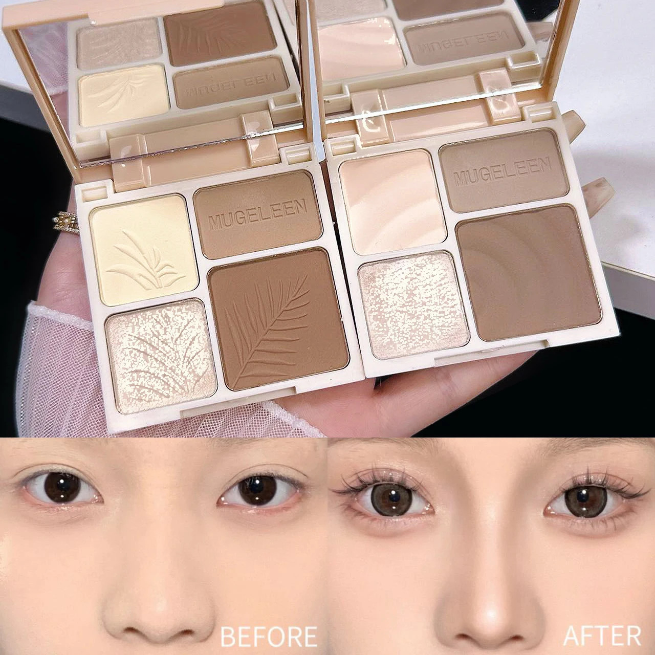 4 Colors Highlighter Contour 3D Bronzer Cosmetic Brightening Beige Matte Highlights Palette Eye Shadow Nose Powder Makeup 250219