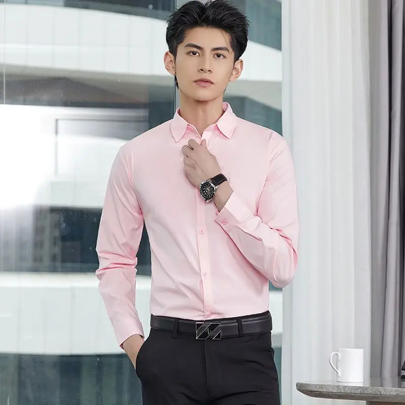 Mens long sleeved square neckline black gray shirt slim fit set thin casual top mens clothing 250226