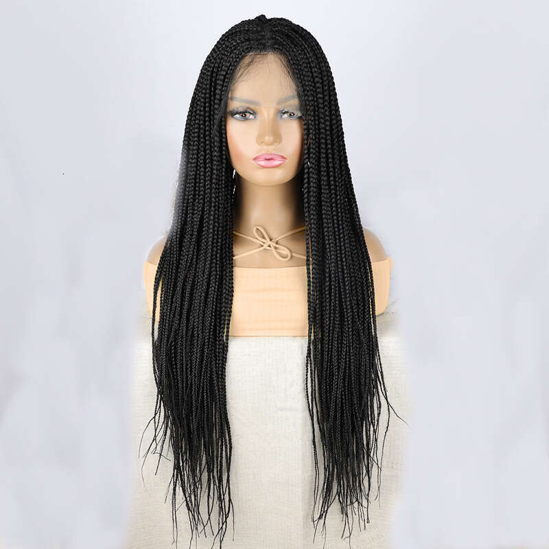 HD Front Lace Wig Women S Full Hand Woven Braid Braided Long Straight Synthetic Headband Braided Lace Wig