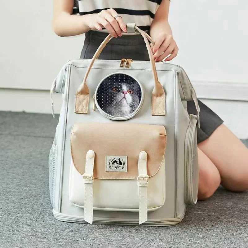 Pet Cat Carrier Backpack Breathable Portable Cat Backpack For Cats Small Dogs Portable Travel Backpack With Anti Breakaway Belt 250205