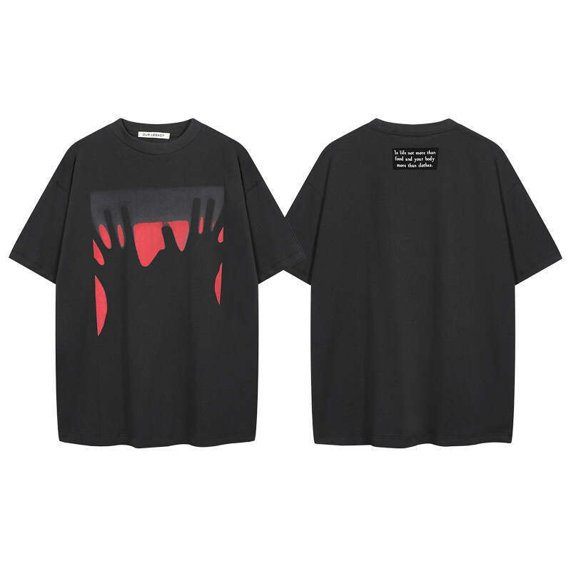 Small and niche fashion brand OURLEGACY ghost print loose short couple casual T-shirt half sleeved
