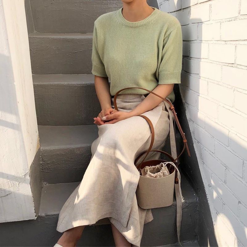 2024 spring/summer new Instagram popular canvas leather bucket color contrast small single shoulder crossbody female bag