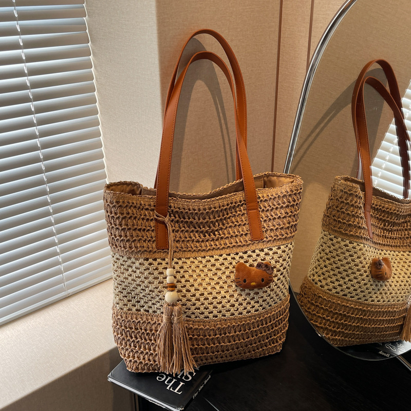 Summer Seaside Leisure Vacation Large Capacity for Women 2025 Fashion Straw Tote Simple Handheld Shoulder Bag #swissmilitary
