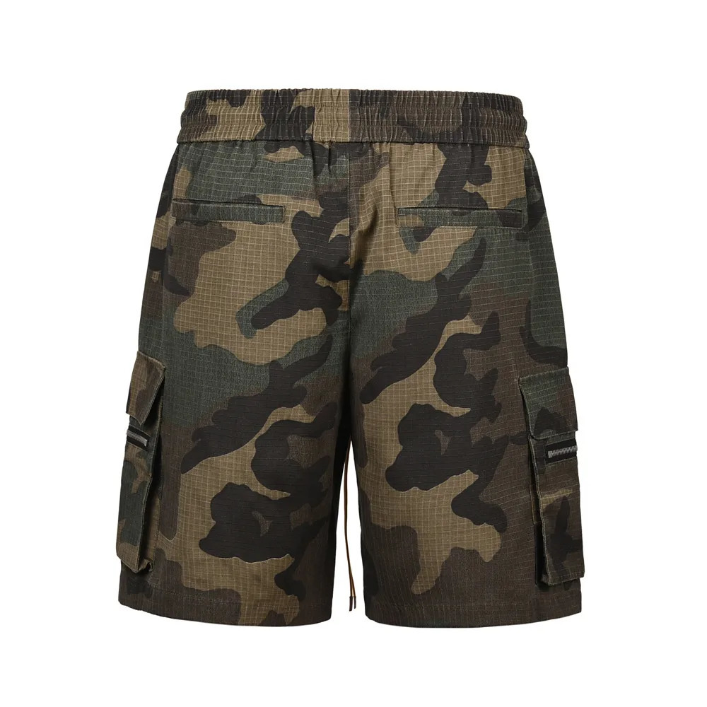 Frog Drift Fashion Vintage Street Cargo Camouflage Techwear Sweatpants Washable Casual Drawstring Pants Shorts For Men Women 250225