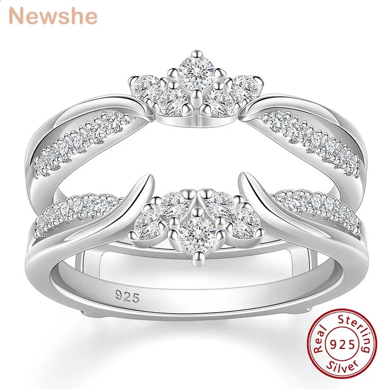 she Elegant 925 Sterling Silver Wedding Ring Enhancers for Women Adjustable Crown Engagement Quality Jewelry 250219