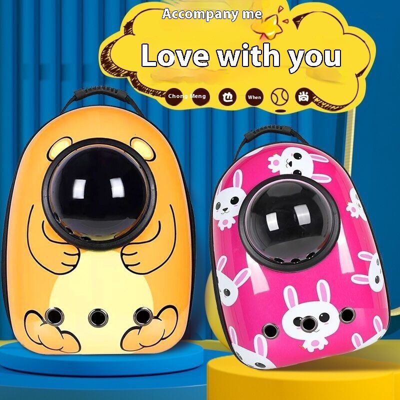 Spray Painted Cat Dog Bag Space Cabin Pet Portable And Comfortable Five Sided Breathable Backpack For Outdoor Use