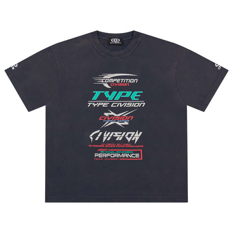 Niche trendy brand Civision CSC letter printed hand-painted washed distressed men's and women's loose short sleeved T-shirts