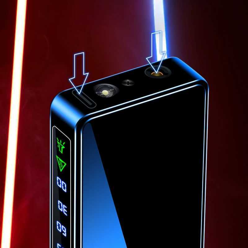 New 2024 Metal USB Windproof Lighter Torch Jet Dual Plasma Arc Lighter Gas Electric Butane Rechargeable Pipe Cigar Lighter Y250228