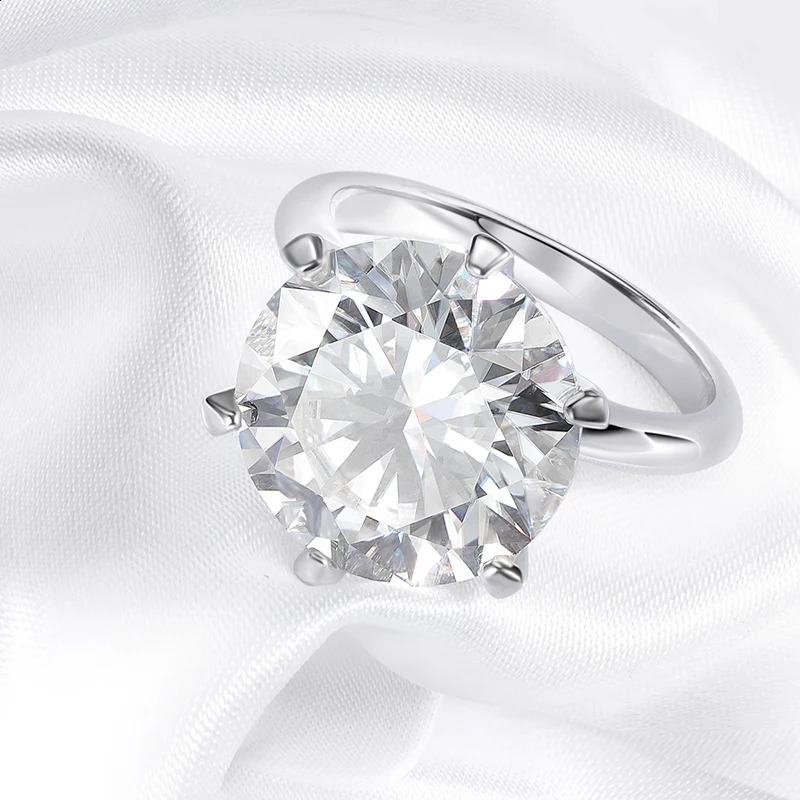 Smyoue 10CT 14mm GRA Real Engagement Ring for Women Classic Bride Lab Diamond promise Band 925 Sterling Silver 250219