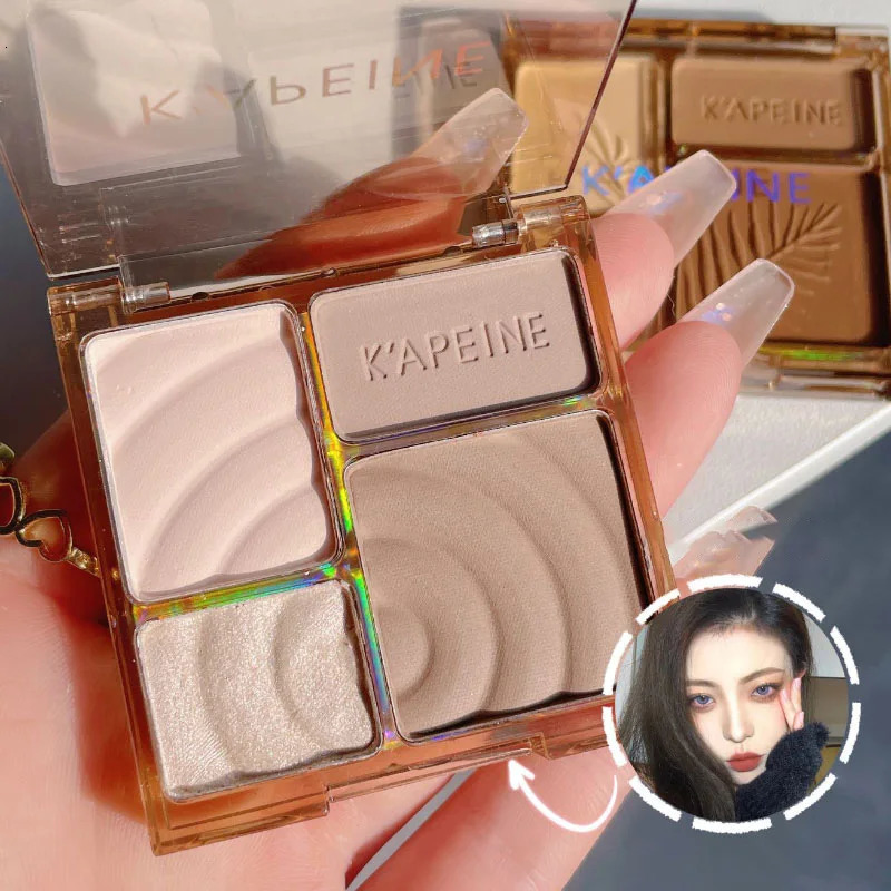 3D Contouring Bronzer Cosmetics Brightening Beige Matte Highlights Palette Fourcolor Eye Shadow Nose Powder Makeup 250219