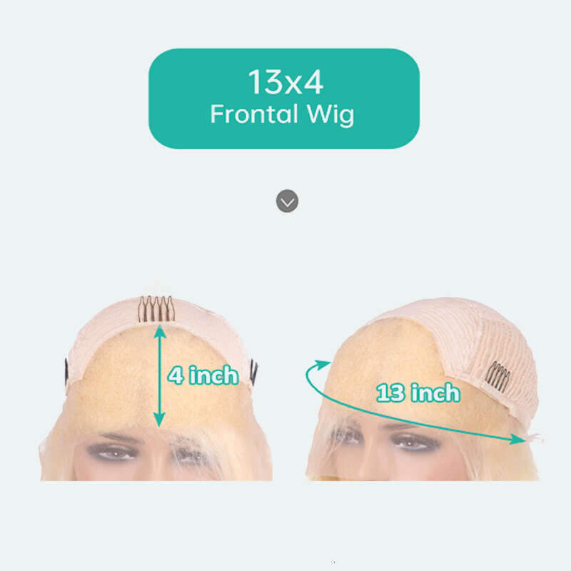 HD Front Lace Wig Hand Woven Lace Wig For Women With Long Straight Hair Lace Front Human Hair In Gold