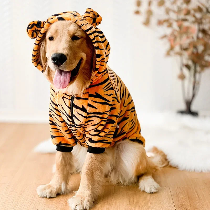 Pet Clothes for Medium Large Dogs Dog Pajama Coat Dog Hoody Winter Warm Fleece Golden Retriever Labrador Dogs Clothes Costume 250226