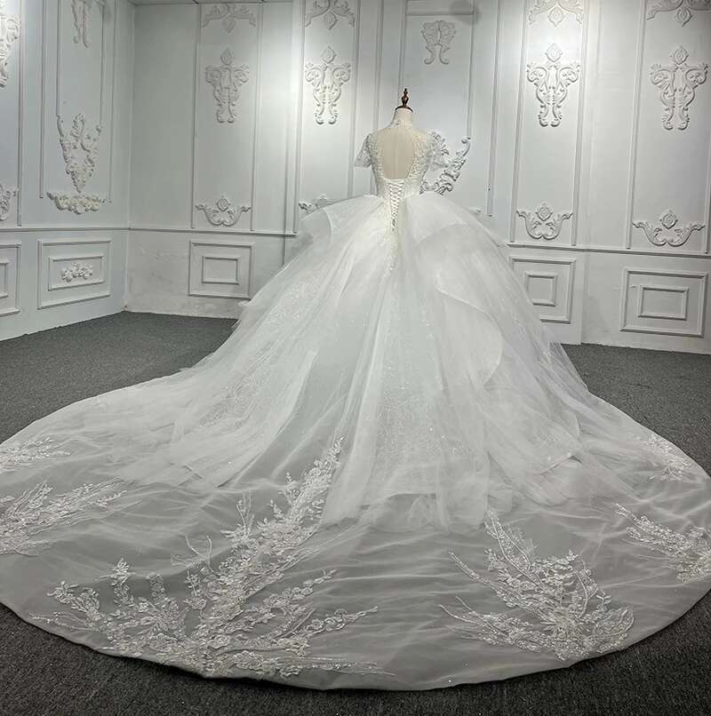 Simple Dresses Women Bridal Organza High Neck Ball Gown Wedding Suits For Woman Custom