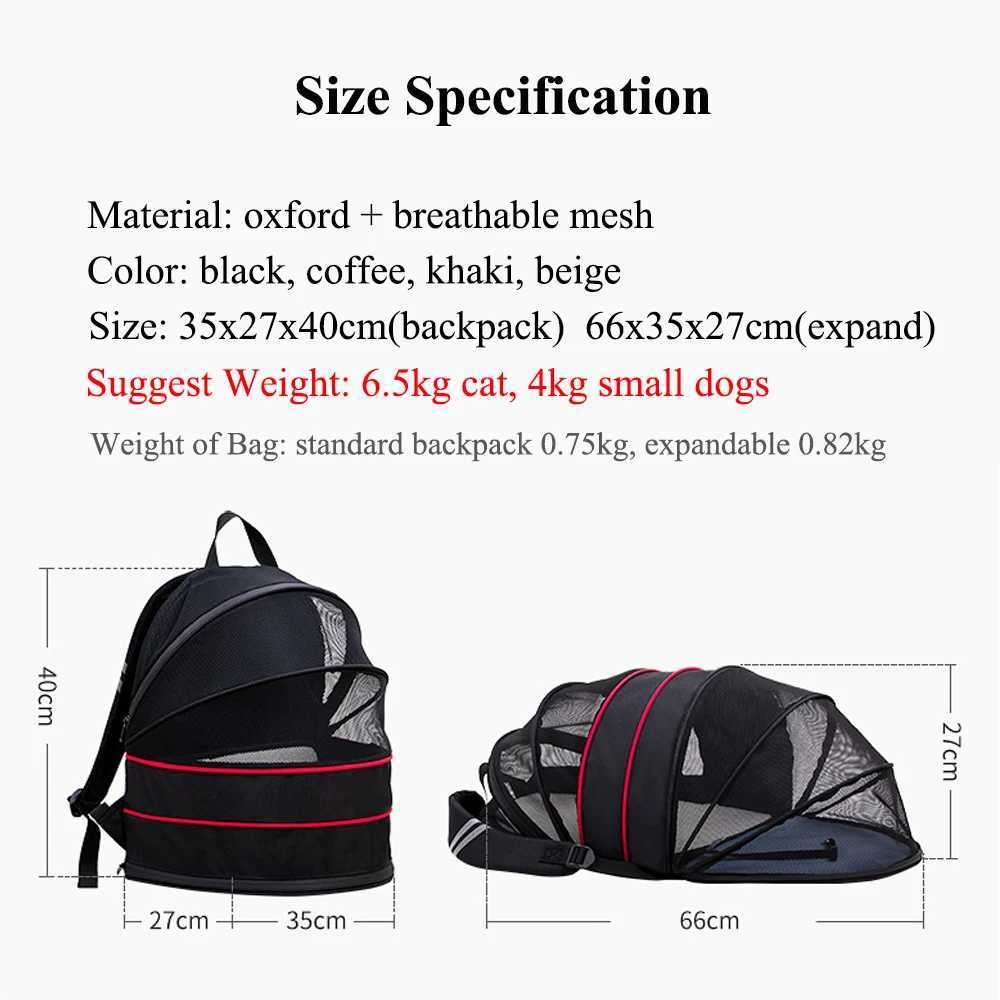 Cat Backpack for Pet Breathable Expandable Cat Carrier Large Capacity Escape Proof Handy Outdoor Travel Pet Carrier Bag Foldable 250205