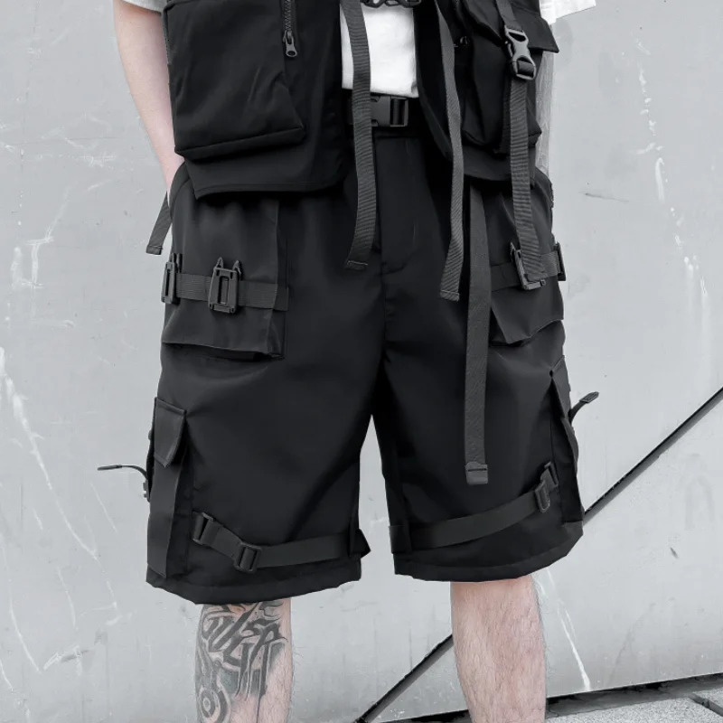 Cargo Mens Shorts High Street Casual Trend Fashion Multi-pocket Shorts Overalls Short Pants Male Streetwear 250225