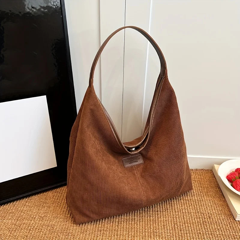 Ship from US Capacity Womens Shoulder BagVersatile Retro Hobo BagPU Leather Bucket ToteChic Underarm Handbag 250227FBB