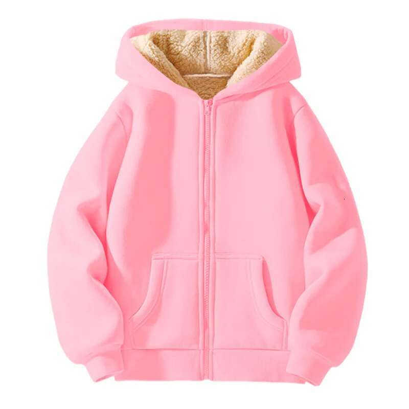 Ddmyshoesvip New Boys Girls Casual Jackets Kids Padded Thickened Lambwool Coats Children Warm Winter Hoodies Teenager Fashion Hooded Clothing