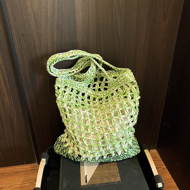Straw summer hook single hollow woven leisure vacation beach large capacity women's shoulder bag #swissmilitary