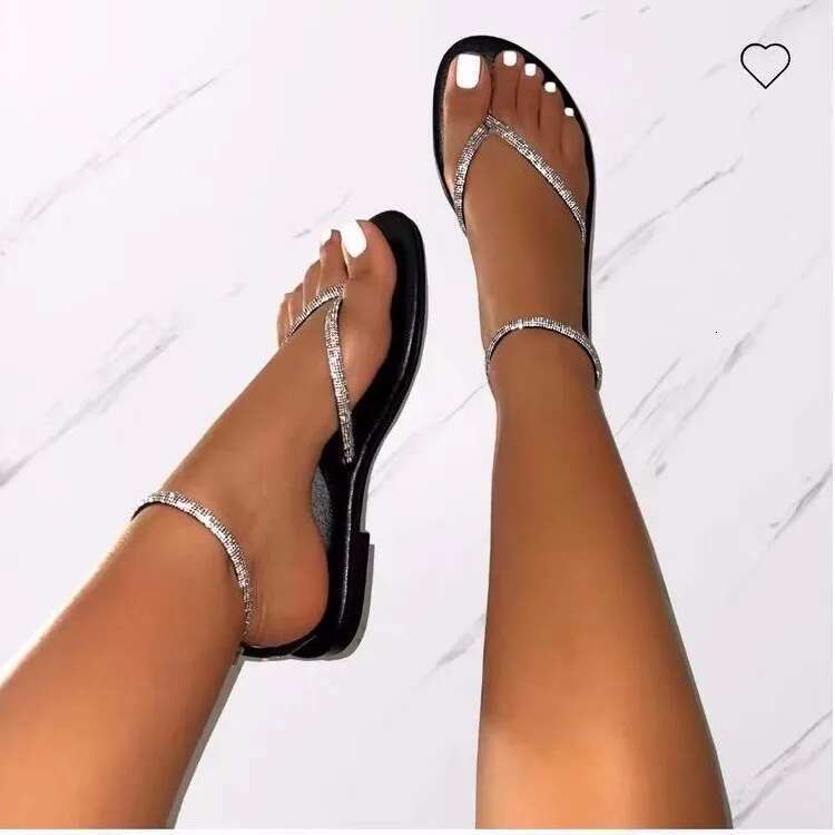 Rhie Decor Toe Post Thong Flip-ps Slides Outdoor Non-slip Beach Sandals 2023 Summer New Women Slippers