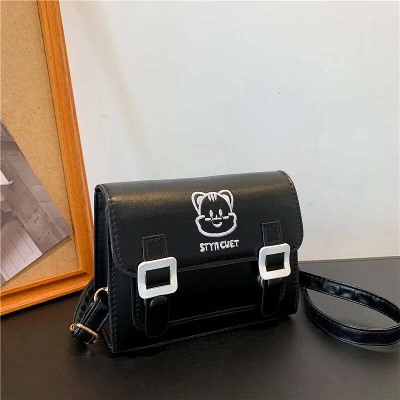 Girls Cat Cute Embroidery Single Shoulder Crossbody Fashion Cartoon Cambridge Bag Casual Hundred Women's Bags Cartoo