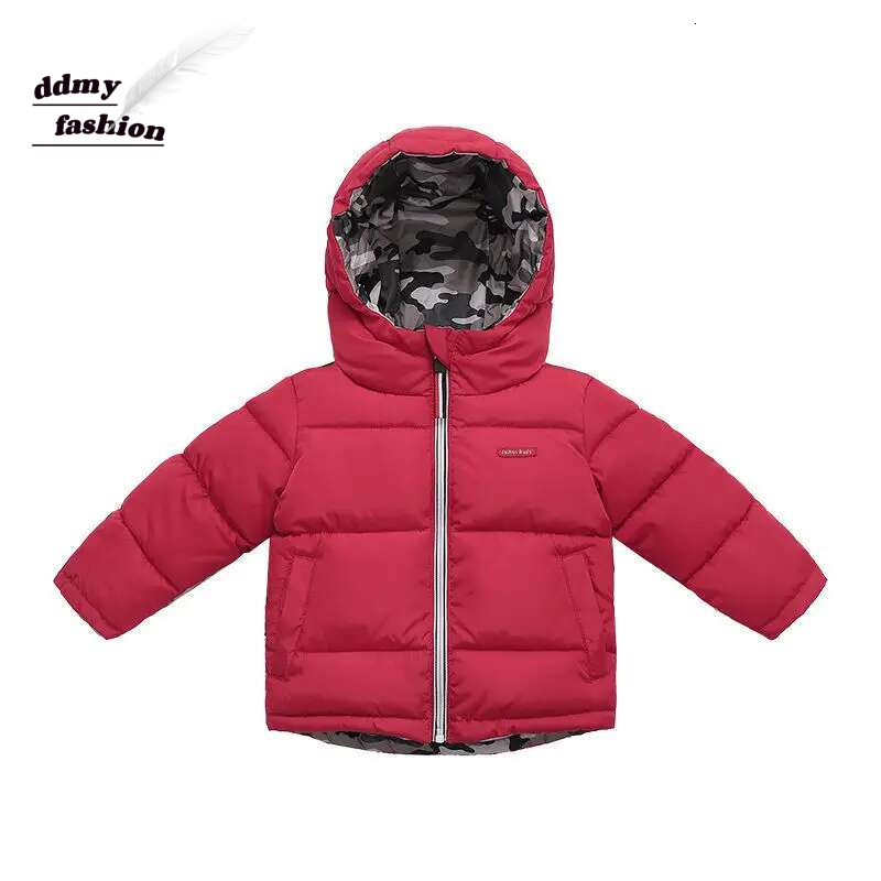Ddmyshoesvip Children S Winter Camouflage Down Cotton Jacket For Boys Aged Girl S Fashion Double Sided Padded Coat Kids Hooded Outerwear